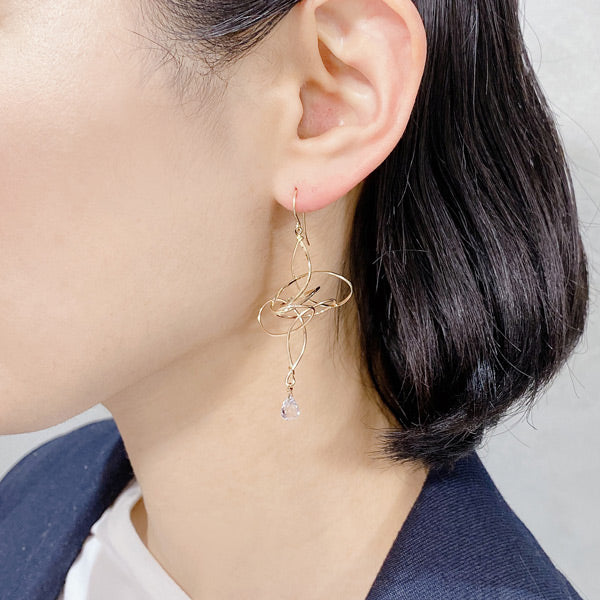 K14GF 淡い涼やかなアメジスト ピアス|GFP1314PY