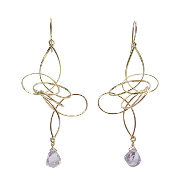 K14GF 淡い涼やかなアメシスト ピアス|GFP1315PY