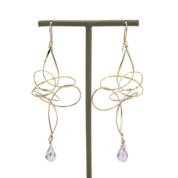 K14GF 淡い涼やかなアメシスト ピアス|GFP1315PY