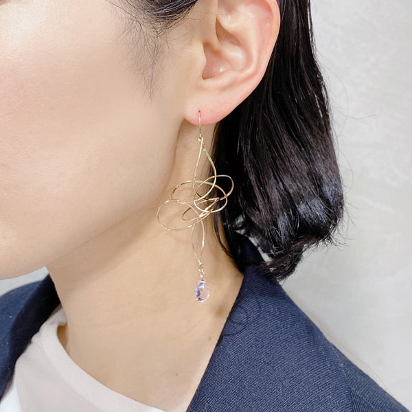 K14GF 淡い涼やかなアメシスト ピアス|GFP1315PY