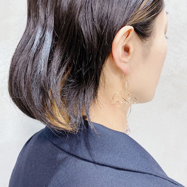 K14GF 淡い涼やかなアメシスト ピアス|GFP1315PY