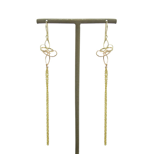 K14GF 優美なロングチェーン ピアス|GFP1316PY