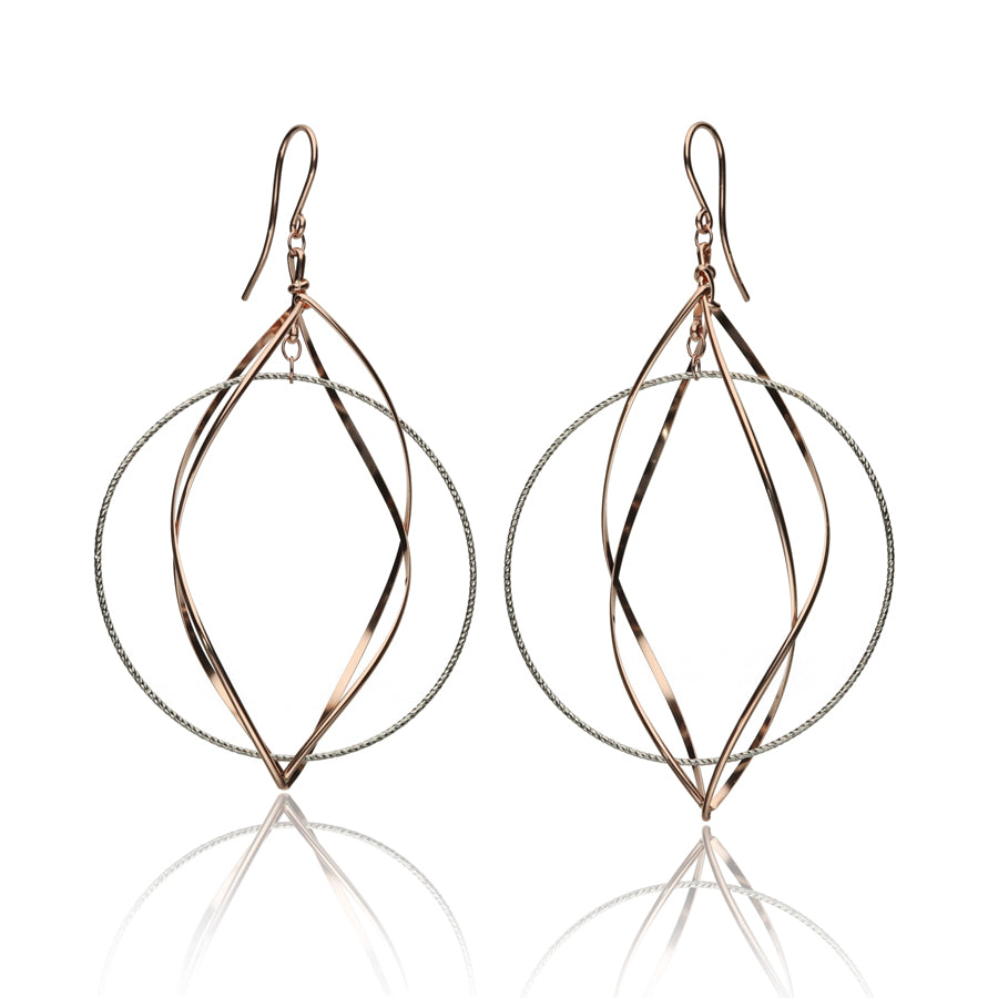 K14GF 白銀に舞う華びら ピアス|GFP1333PW