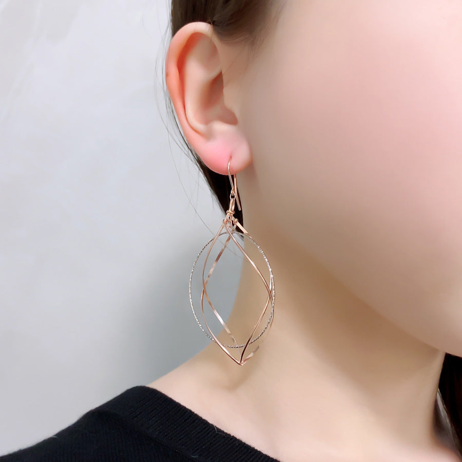 K14GF 白銀に舞う華びら ピアス|GFP1333PW