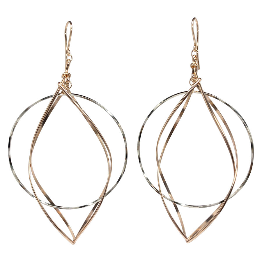 K14GF 白銀に舞う華びら ピアス|GFP1334PW