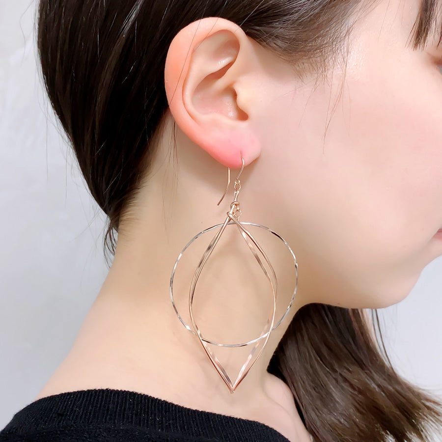 K14GF 白銀に舞う華びら ピアス|GFP1334PW