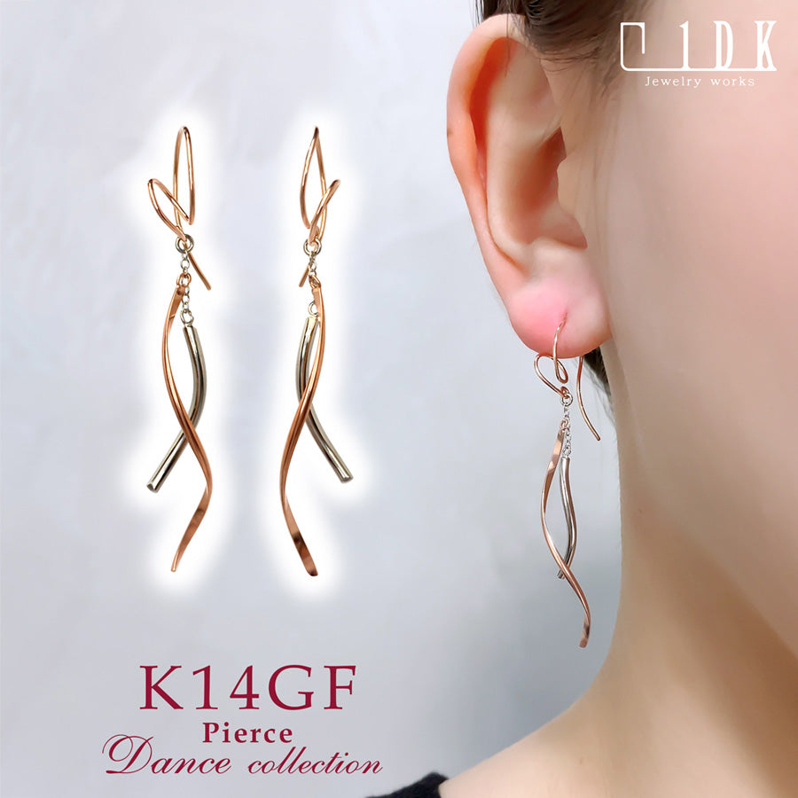 K14GF 舞い躍る軌跡 ピアス|GFP1335PW