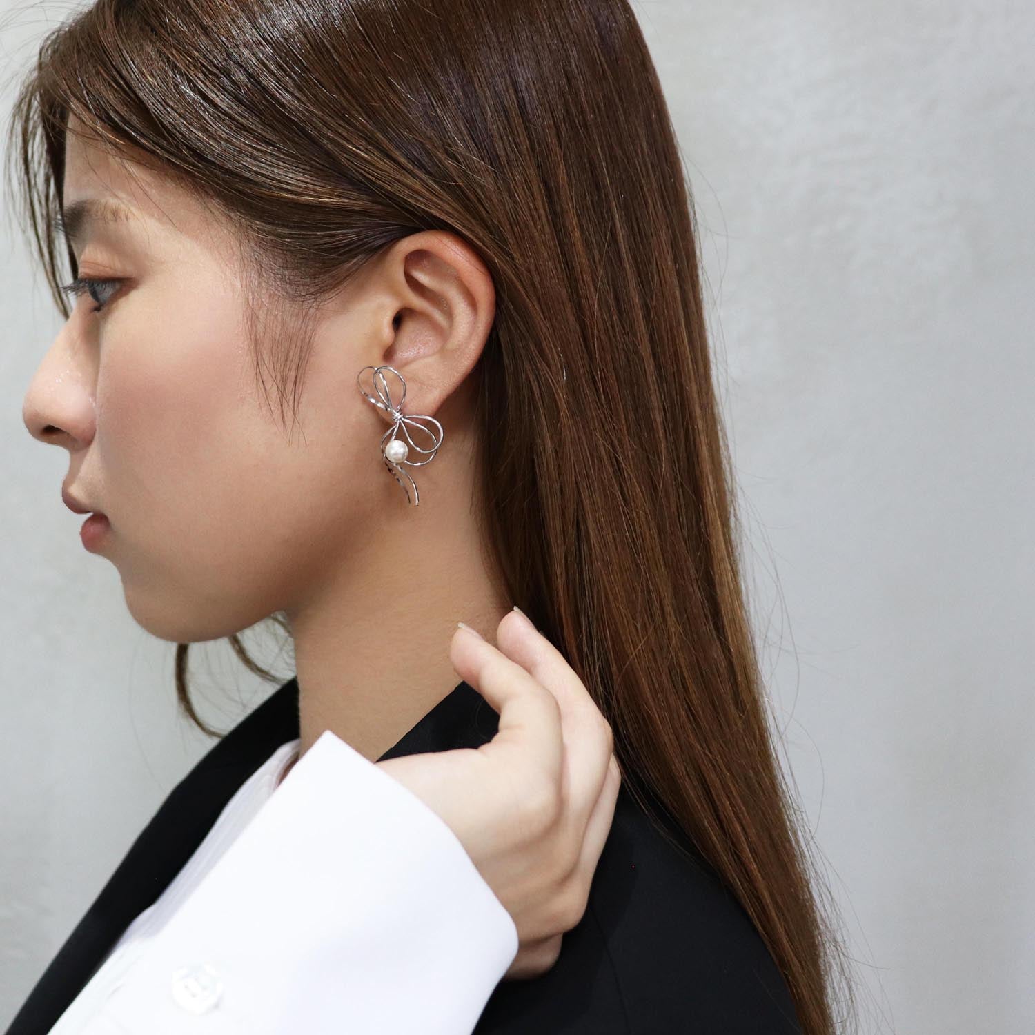 K14GF 結びのかたち ピアス|GFP1364WH