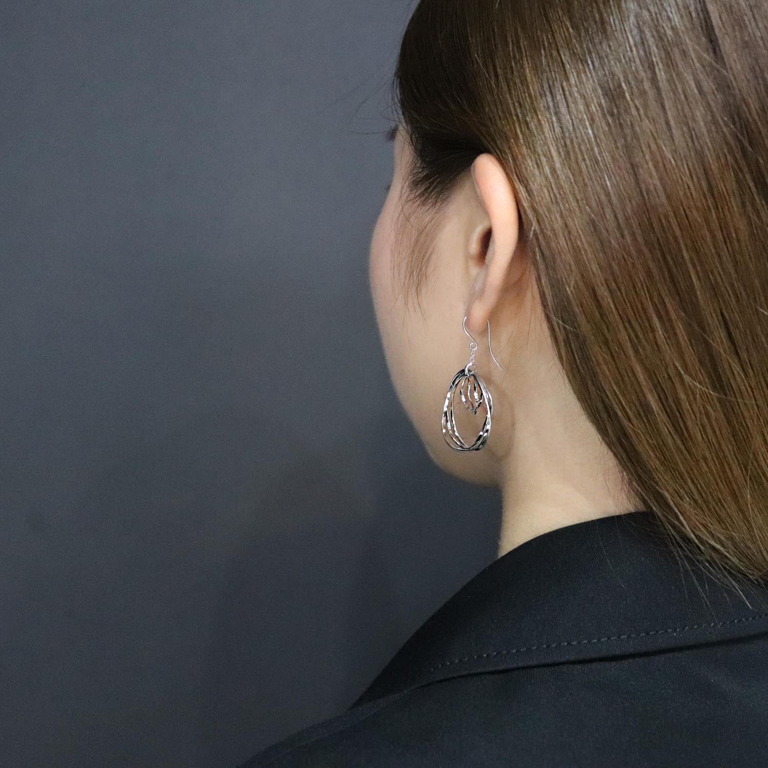 K14GF 波紋のなごみ ピアス|GFP1366WH