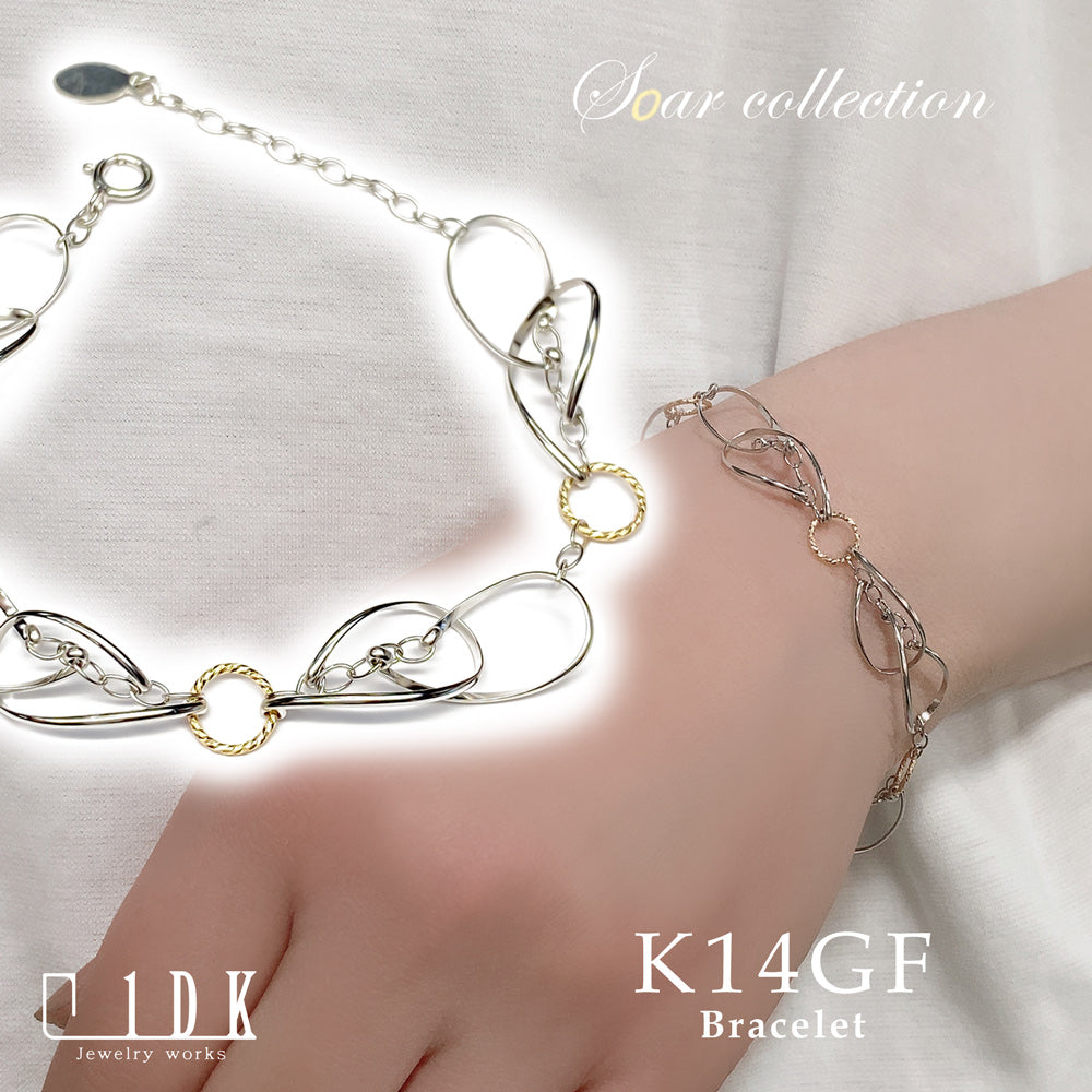 K14GF 優美に羽ばたく ブレスレット|GFP3041YW