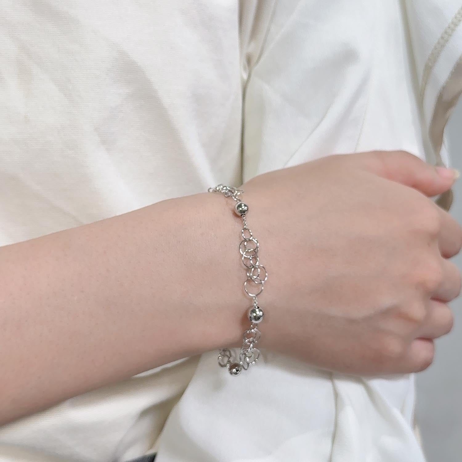 K14GF 年輪の光 ブレスレット|GFP3047WH