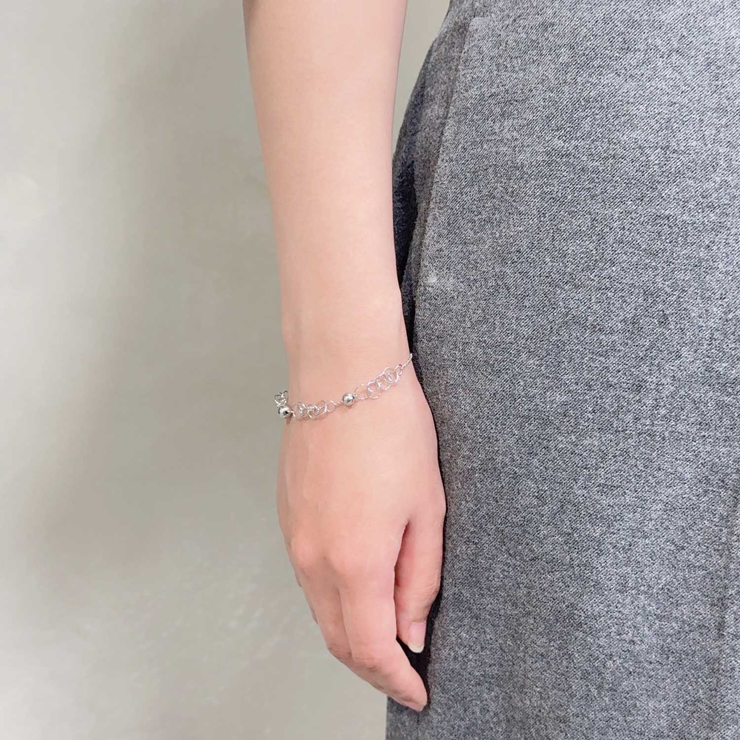 K14GF 年輪の光 ブレスレット|GFP3047WH