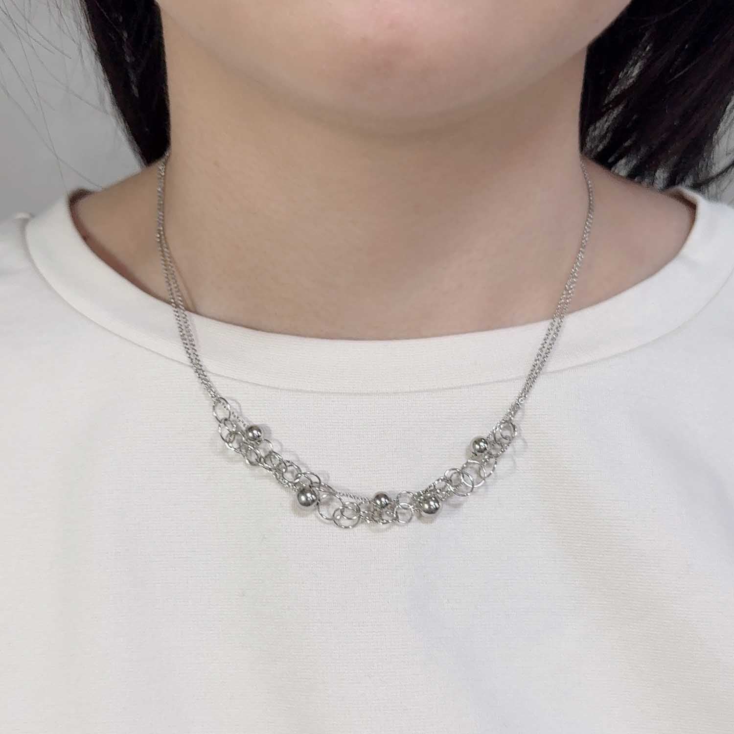 K14GF 年輪の光 ネックレス|GFP8115WH