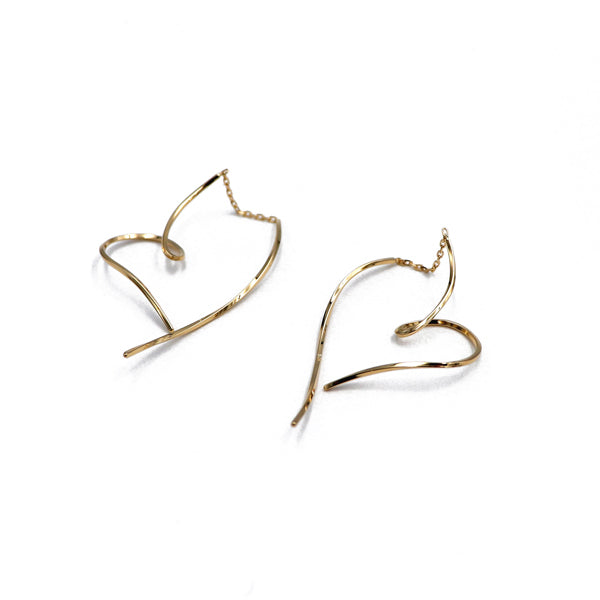 K18 ハートアメリカン ピアス|GMJ1029