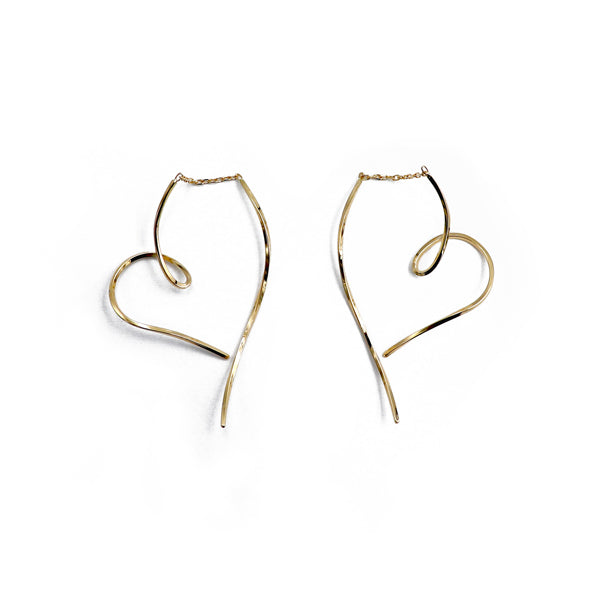 K18 ハートアメリカン ピアス|GMJ1029