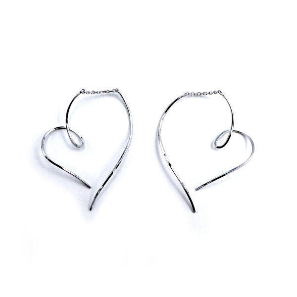 K14WG ハートアメリカン ピアス|GMJ1029WH