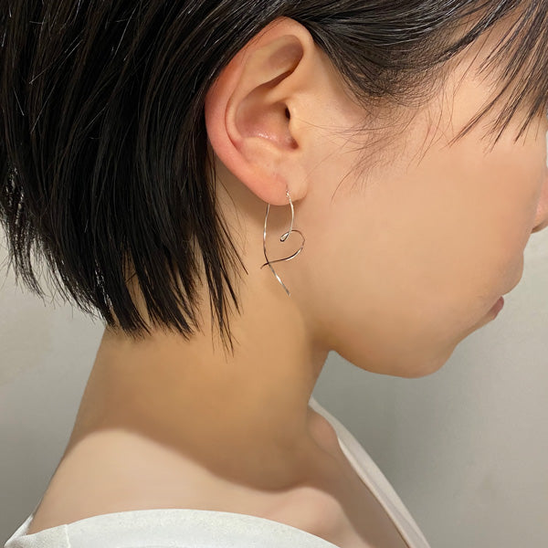 K14WG ハートアメリカン ピアス|GMJ1029WH