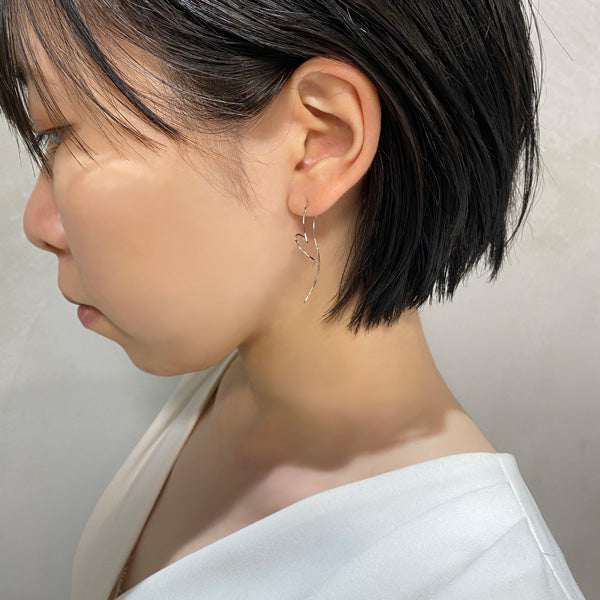 K14WG ハートアメリカン ピアス|GMJ1029WH