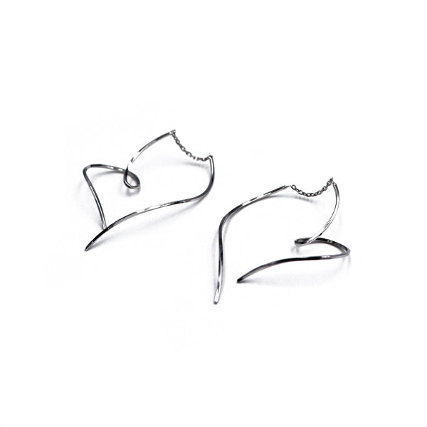 K14WG ハートアメリカン ピアス|GMJ1029WH