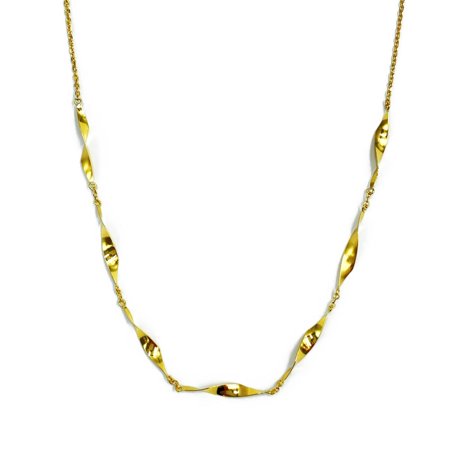 K18 ダブルテクスチャー ネックレス|GMJ8018