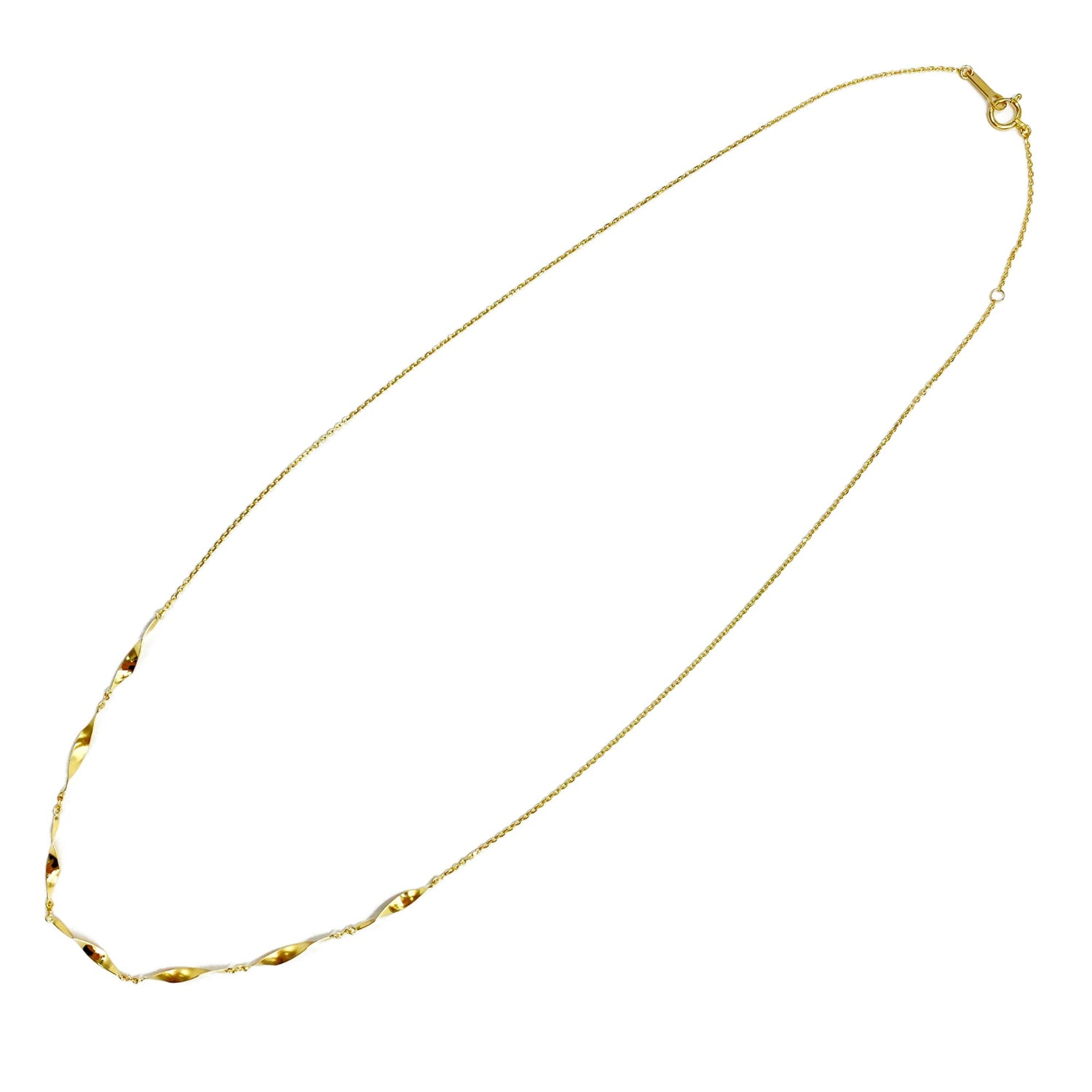 K18 ダブルテクスチャー ネックレス|GMJ8018