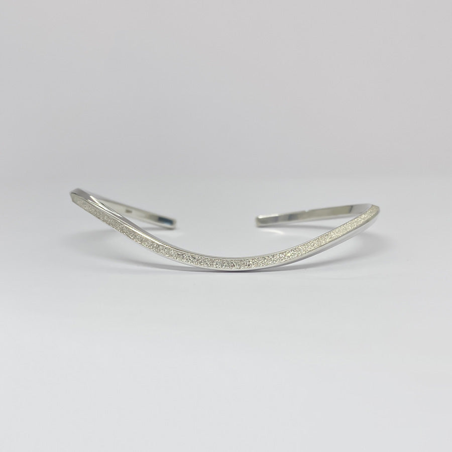 SV999 純銀ウェーブ バングル|GSV3004