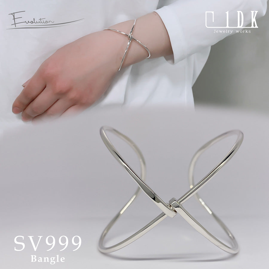 SV999 2way純銀クロス バングル|GSV-3007