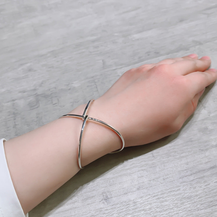 SV999 2way純銀クロス バングル|GSV-3007