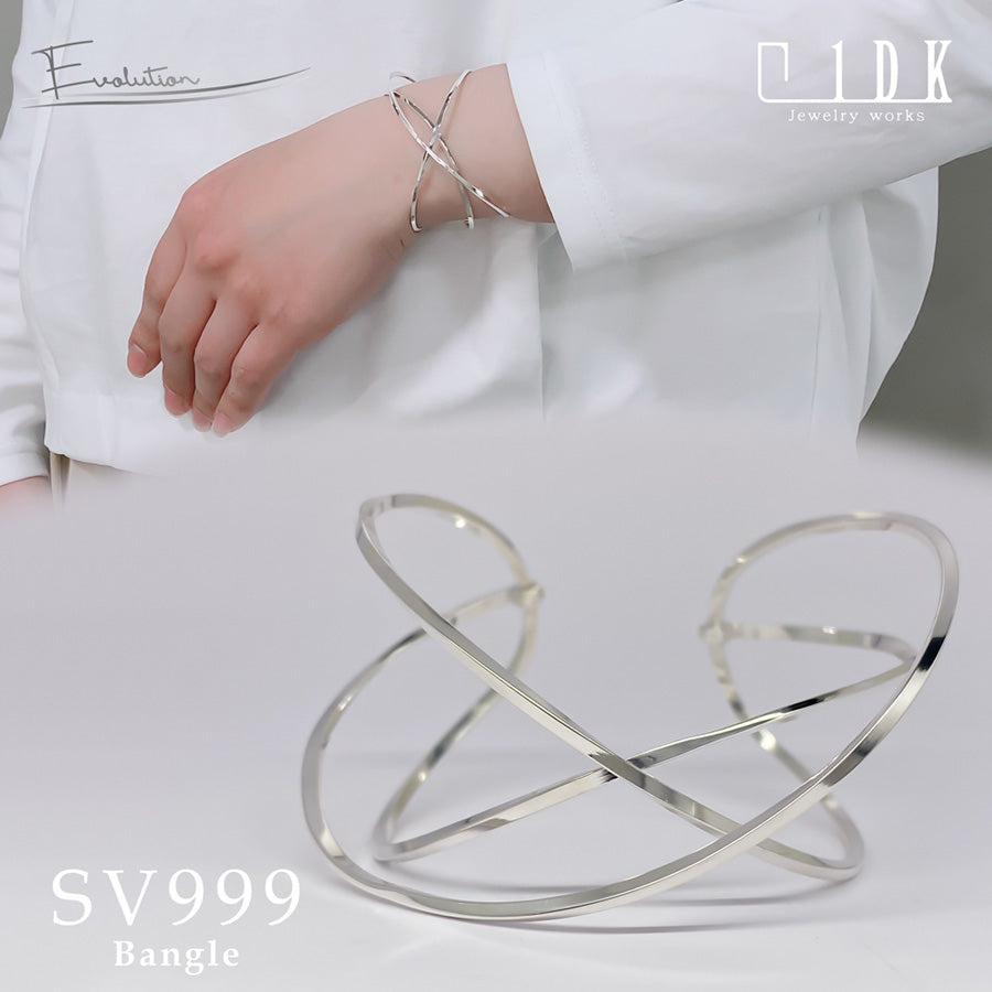 SV999 純銀オーバーラップ バングル|GSV3008