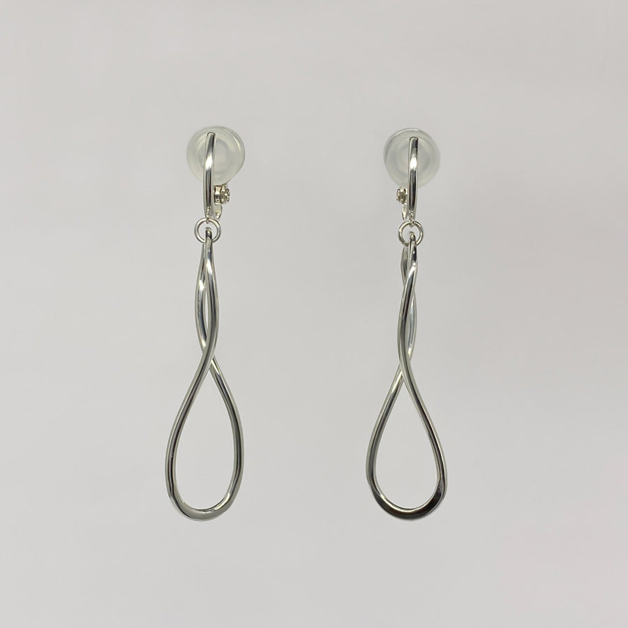 SV999&925 純銀の静かな抑揚ライン イヤリング
