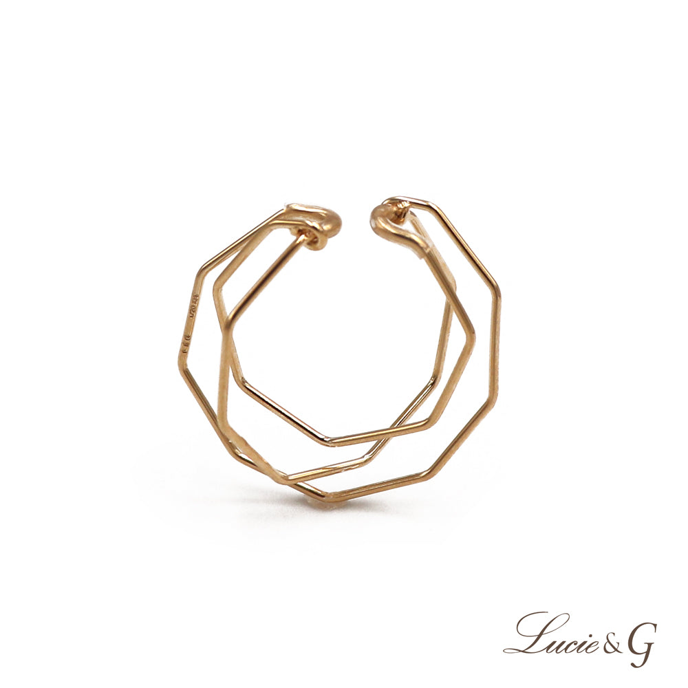 K14GF カクカク 3連風イヤーカフ|LGC6019