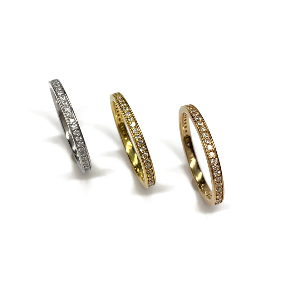 K18 ダイアモンドエタニティ リング 2mm幅|PCR9010・9011・9012