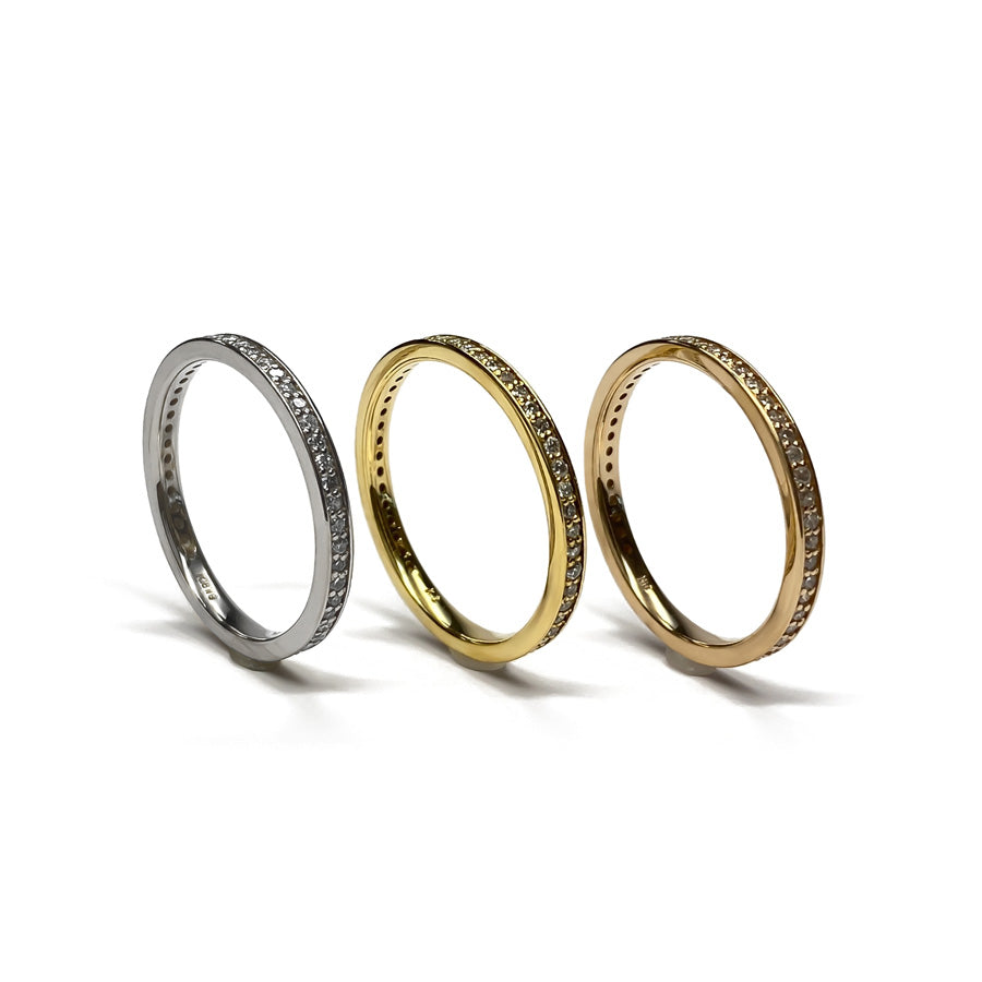 K18 ダイアモンドエタニティ リング 2mm幅|PCR9010・9011・9012