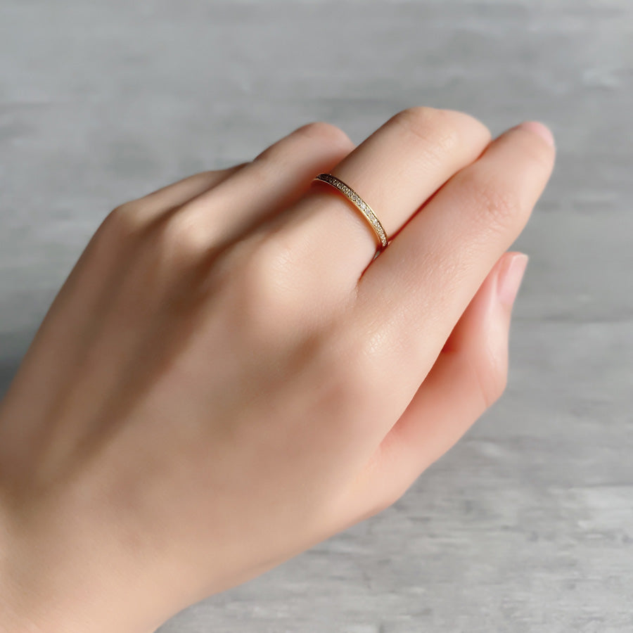 K18 ダイアモンドエタニティ リング 2mm幅|PCR9010・9011・9012