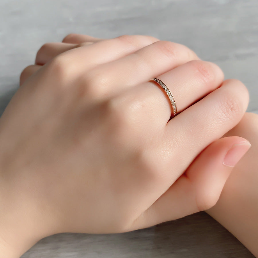 K18 ダイアモンドエタニティ リング 2mm幅|PCR9010・9011・9012