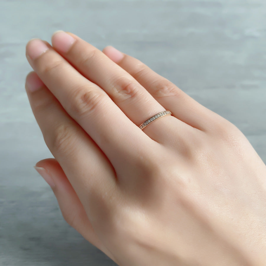 K18 ダイアモンドエタニティ リング 2mm幅|PCR9010・9011・9012