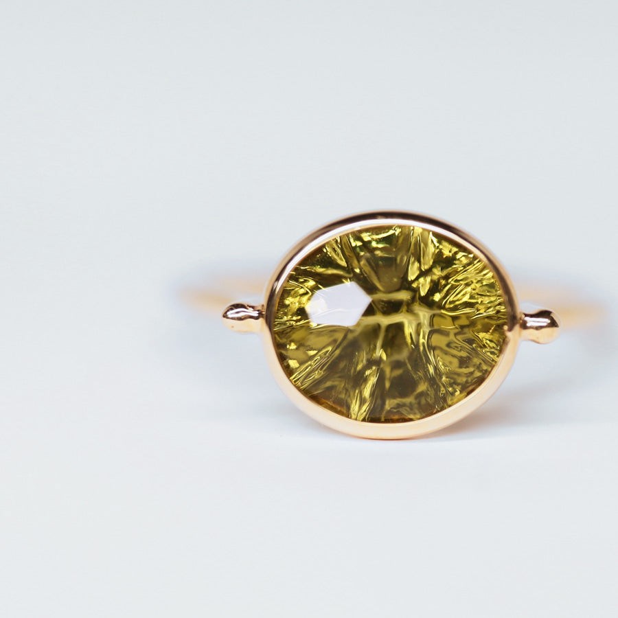 K10 グリーンクォーツ リング|Hand-Rolled