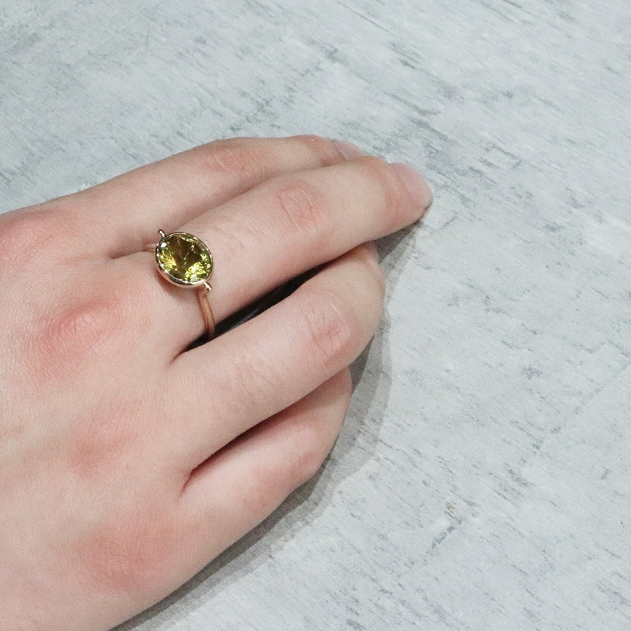 K10 グリーンクォーツ リング|Hand-Rolled