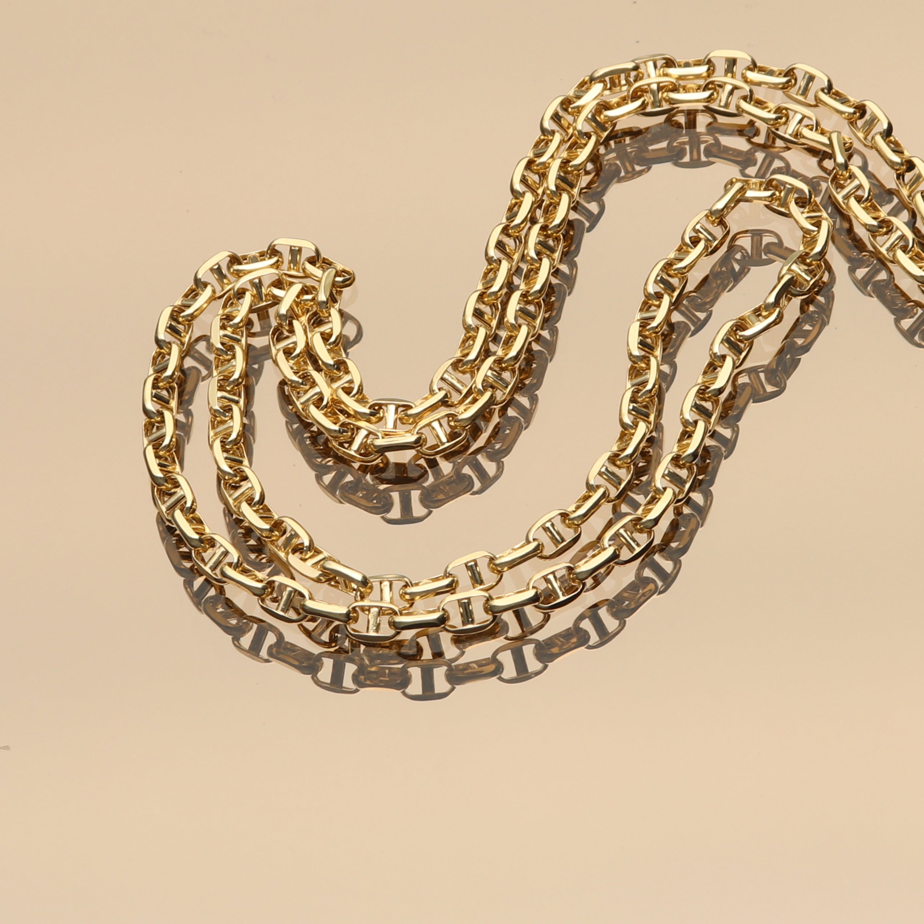 【9月限定価格オーダー】K18  中空スカルチェーン  ネックレス｜GAUR-0004