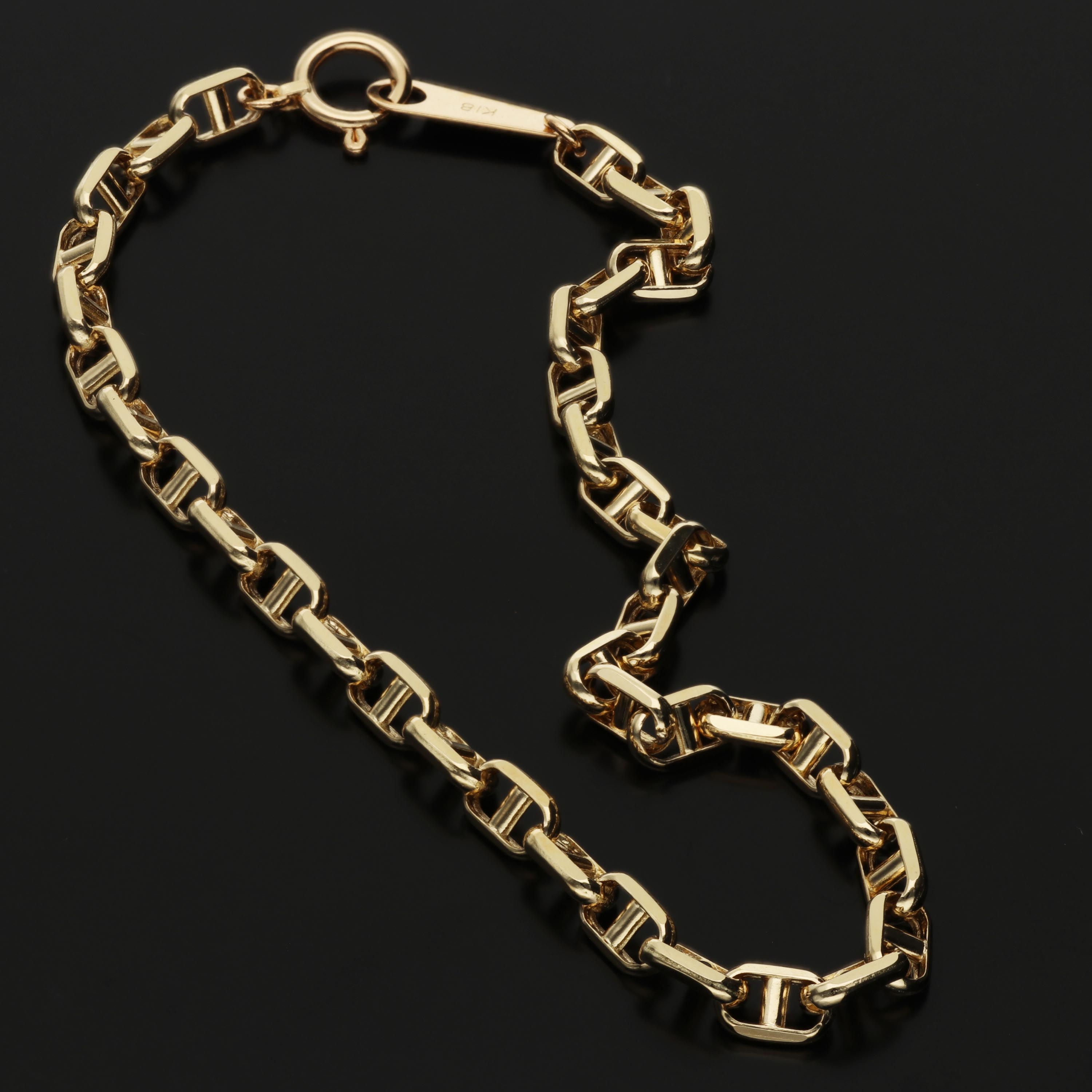 【9月限定価格オーダー】K18  中空スカルチェーン ブレスレット｜GAUR-0005