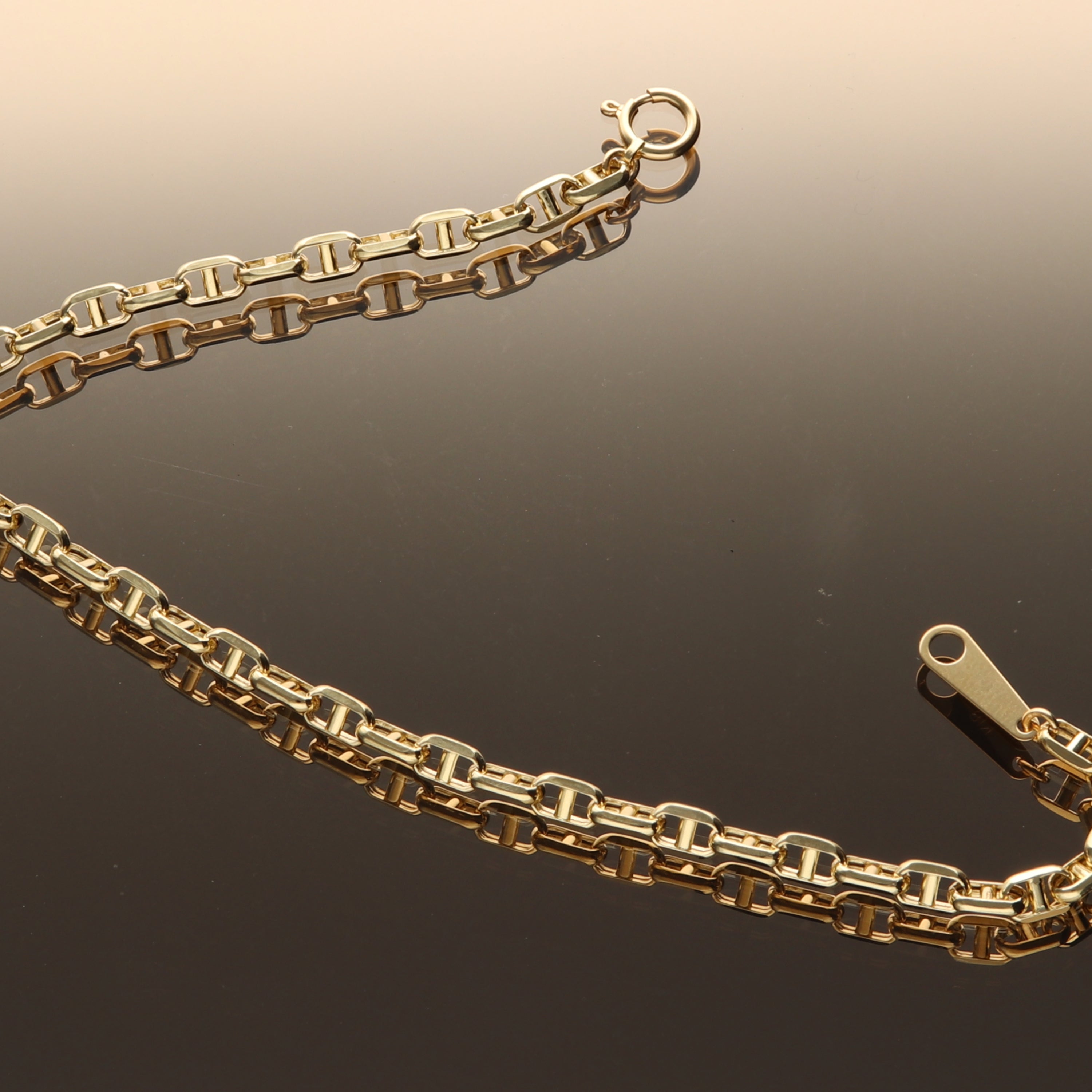 【9月限定価格オーダー】K18  中空スカルチェーン ブレスレット｜GAUR-0005