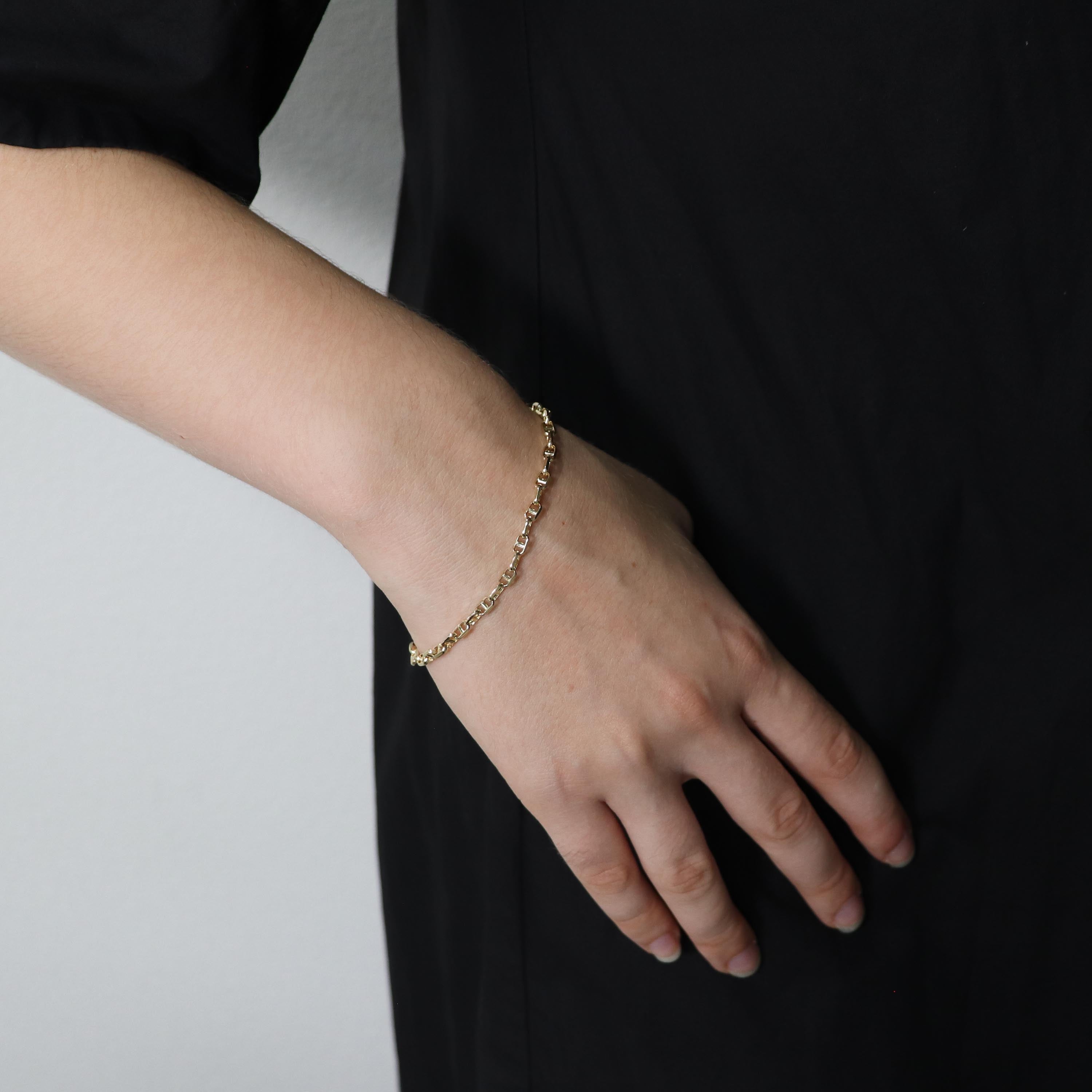 9月限定価格オーダー】K18 中空スカルチェーン ブレスレット｜GAUR-0005