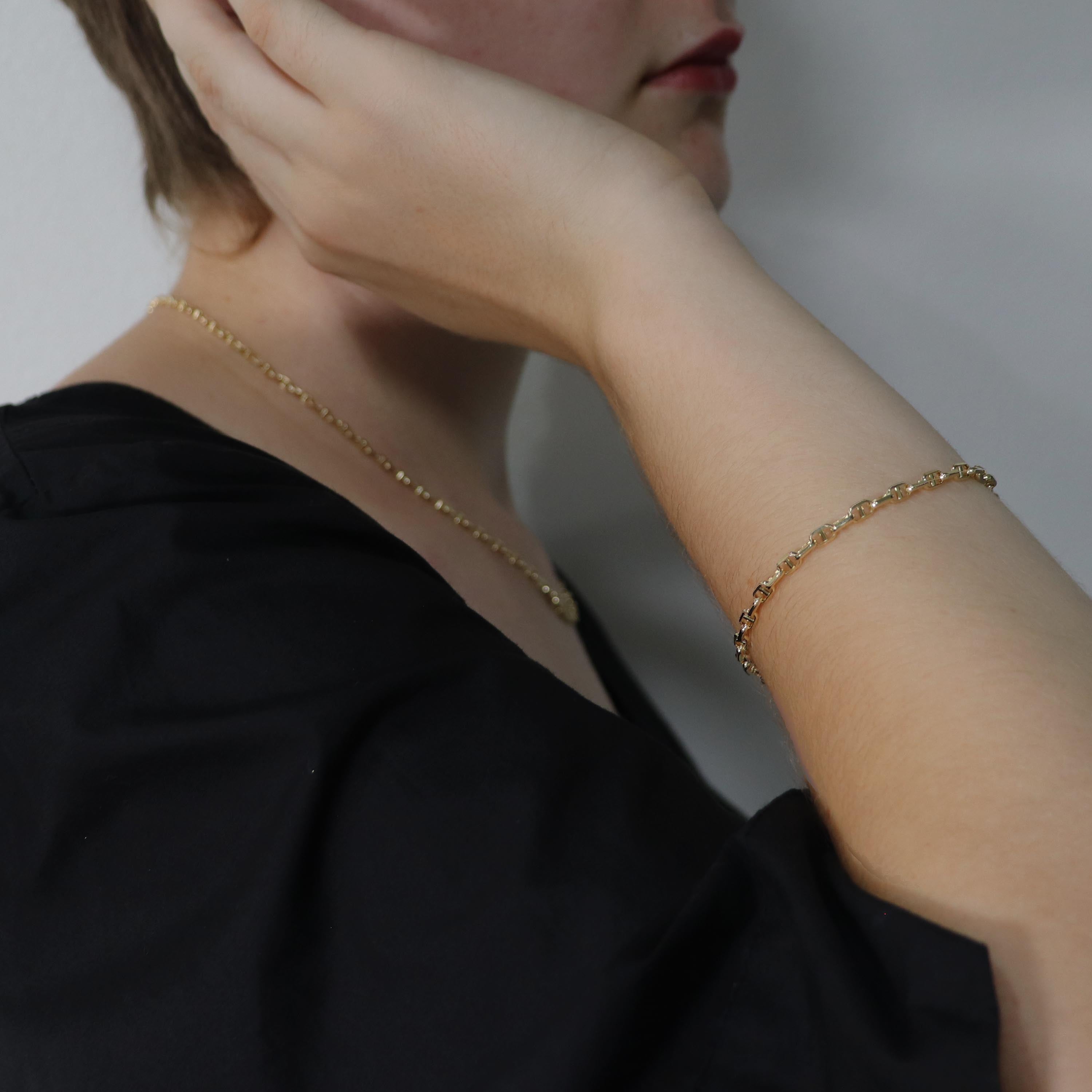 【9月限定価格オーダー】K18  中空スカルチェーン ブレスレット｜GAUR-0005