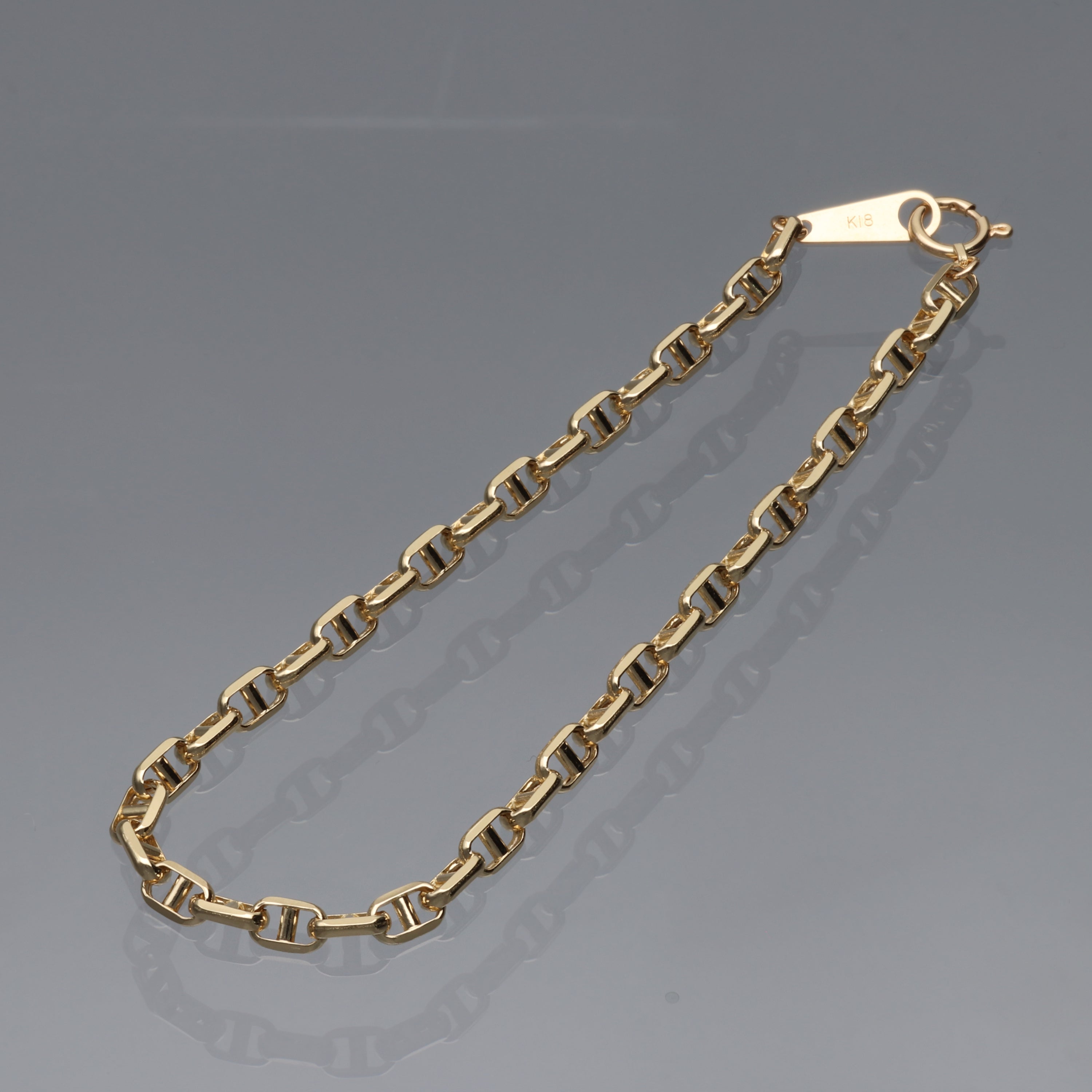 【9月限定価格オーダー】K18  中空スカルチェーン ブレスレット｜GAUR-0005