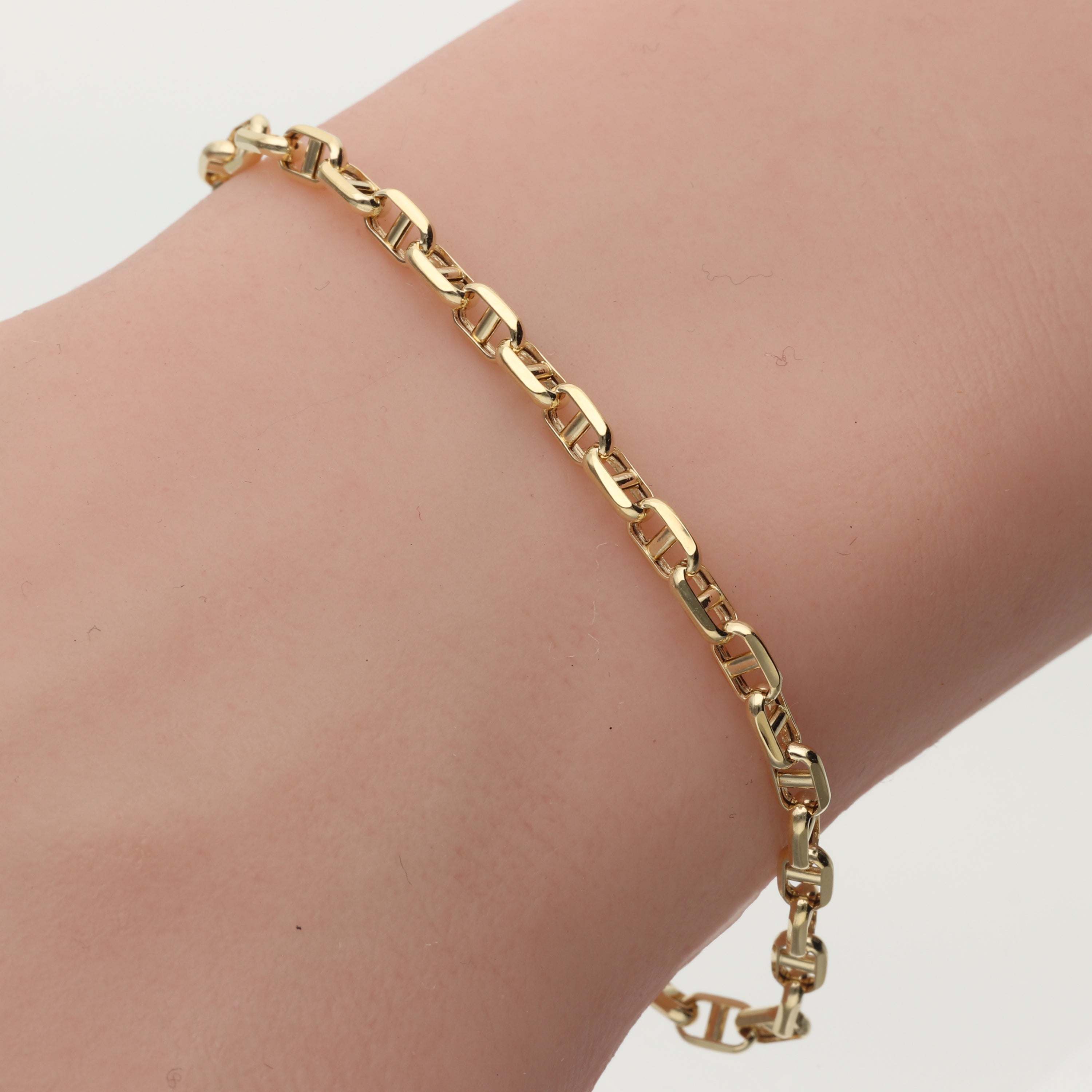 【9月限定価格オーダー】K18  中空スカルチェーン ブレスレット｜GAUR-0005