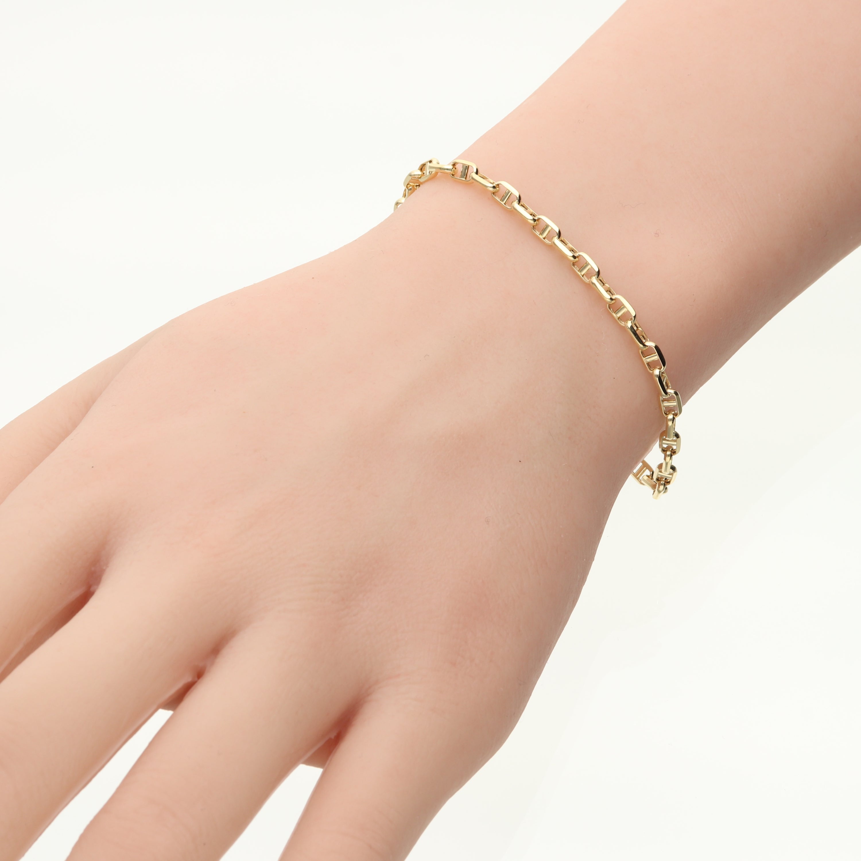 【9月限定価格オーダー】K18  中空スカルチェーン ブレスレット｜GAUR-0005