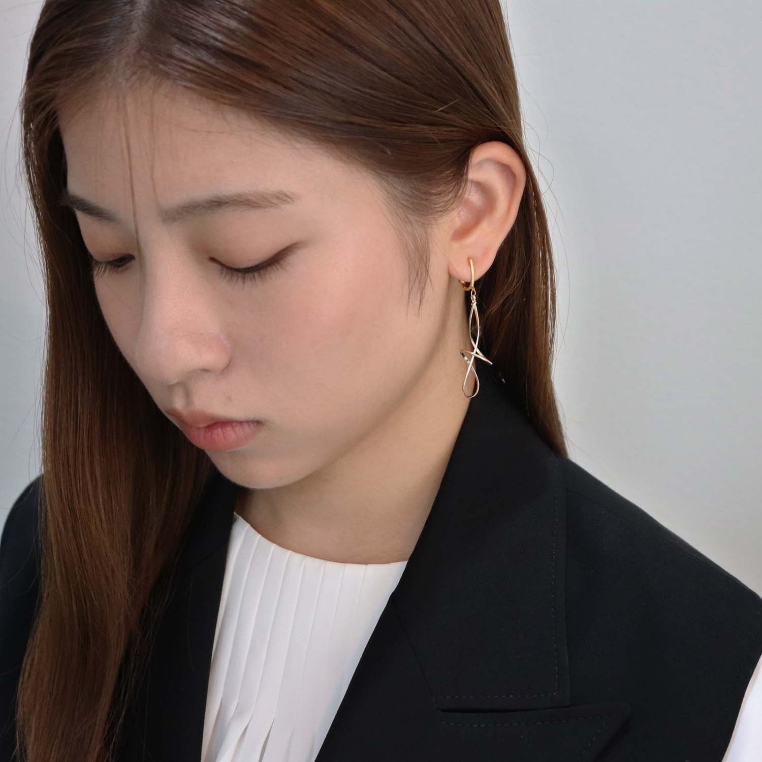 K14GF/SV  葉音のひと息  イヤリング｜GFE4169GD