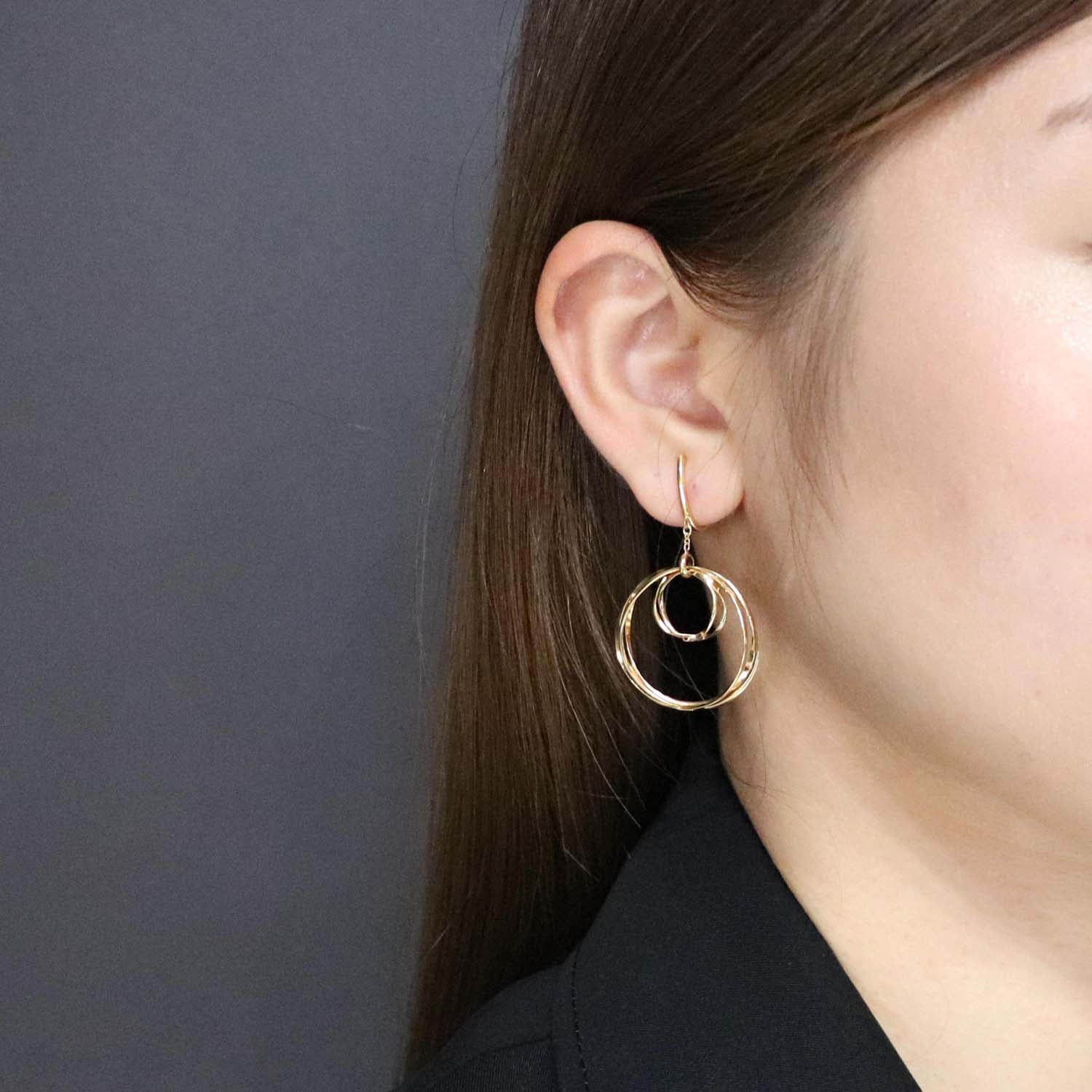 K14GF/SV  波紋のなごみ イヤリング｜GFE4175GD