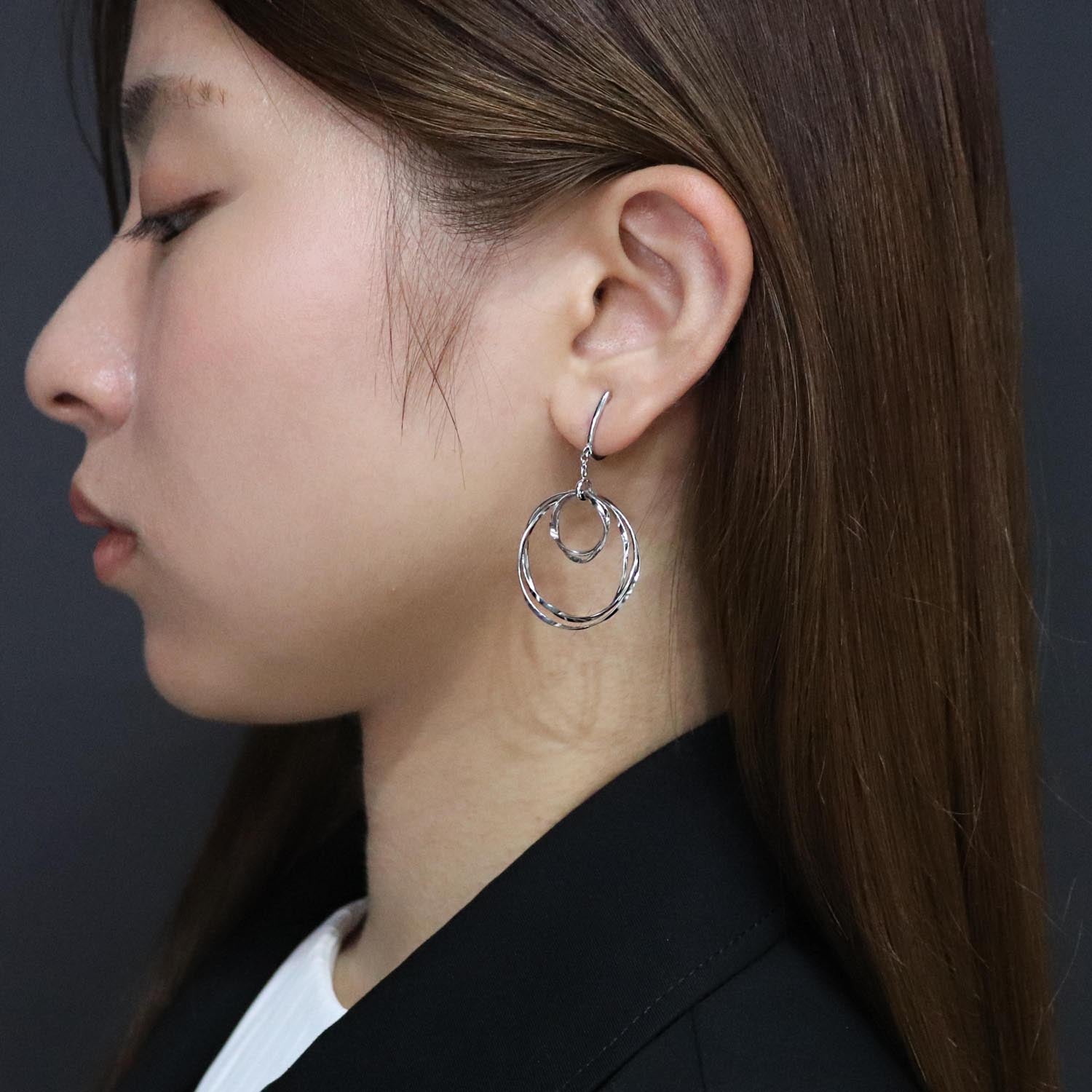 K14GF/SV  波紋のなごみ  イヤリング｜GFE4175WH