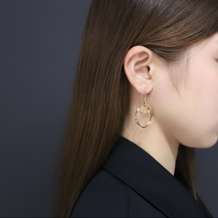 K14GF  波紋のなごみ  ピアス｜GFP1366GD